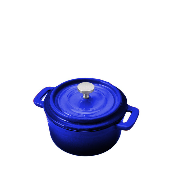 Valor 3.25 Qt. Galaxy Blue Enameled Cast Iron Brazier / Casserole Dish with  Cover