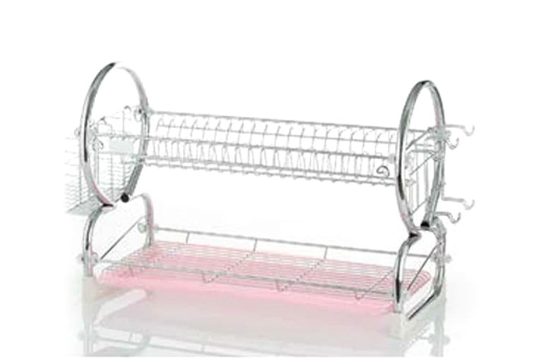 22' 2-Layer 8 Tude Dish Drainer Rack, Pink - China Dish Rack and