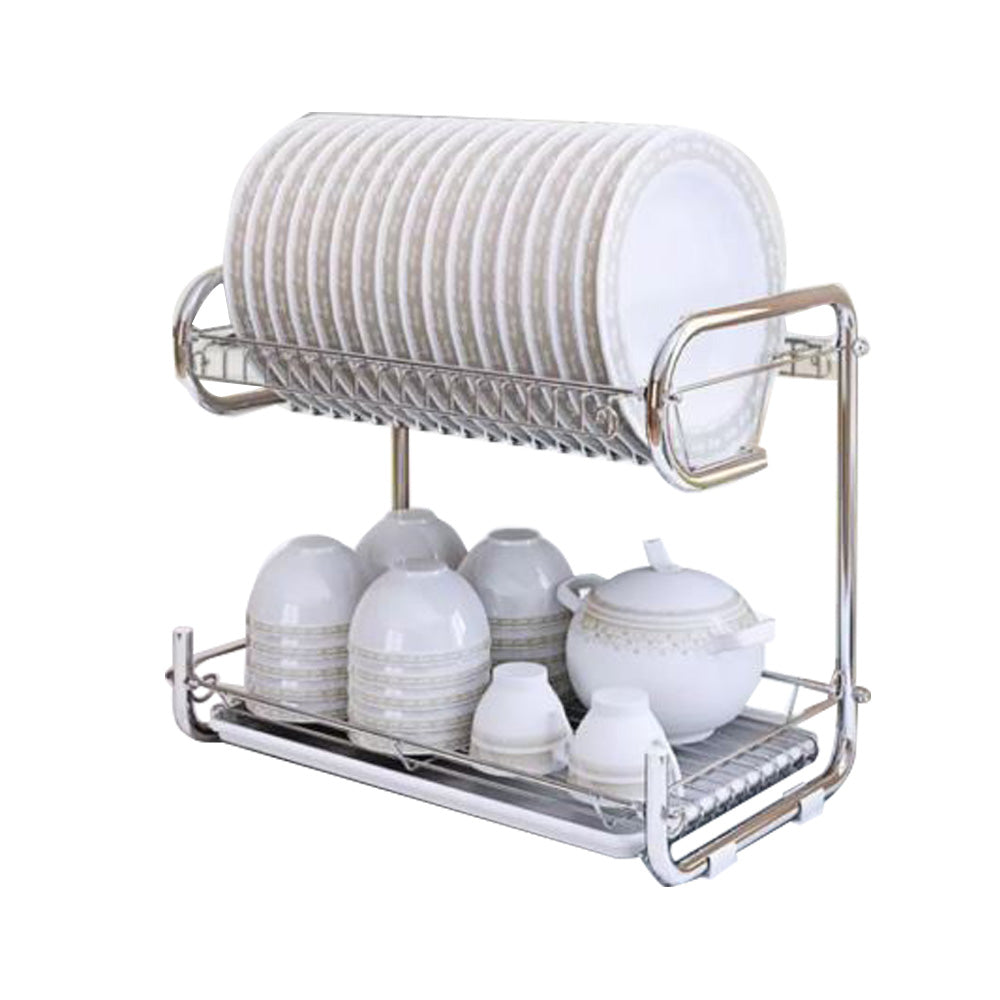 X-Chef 2 Tier Dish Drying Rack, 304 Stainless Steel Large Dish